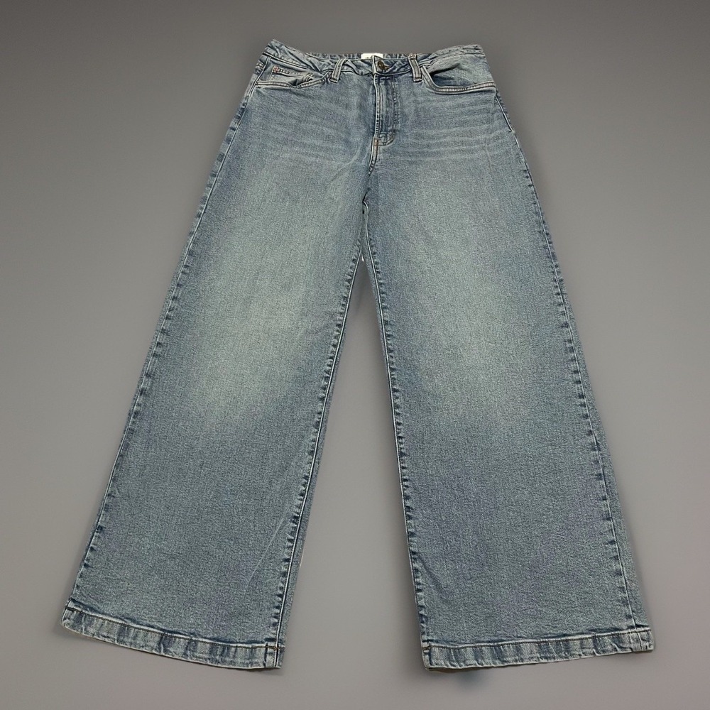 Hudson Womens Risque Blue Stone Wash Jolene High Waist Wide Leg Baggy Jeans 31